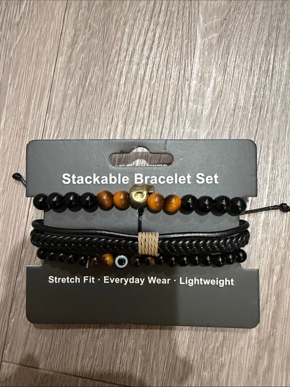 Set of 3 Stackable Men’s Bracelet Set